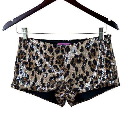 Edikted Pants - Edikted Sequin Print Microshorts Leopard Nordstrom Small-NWT